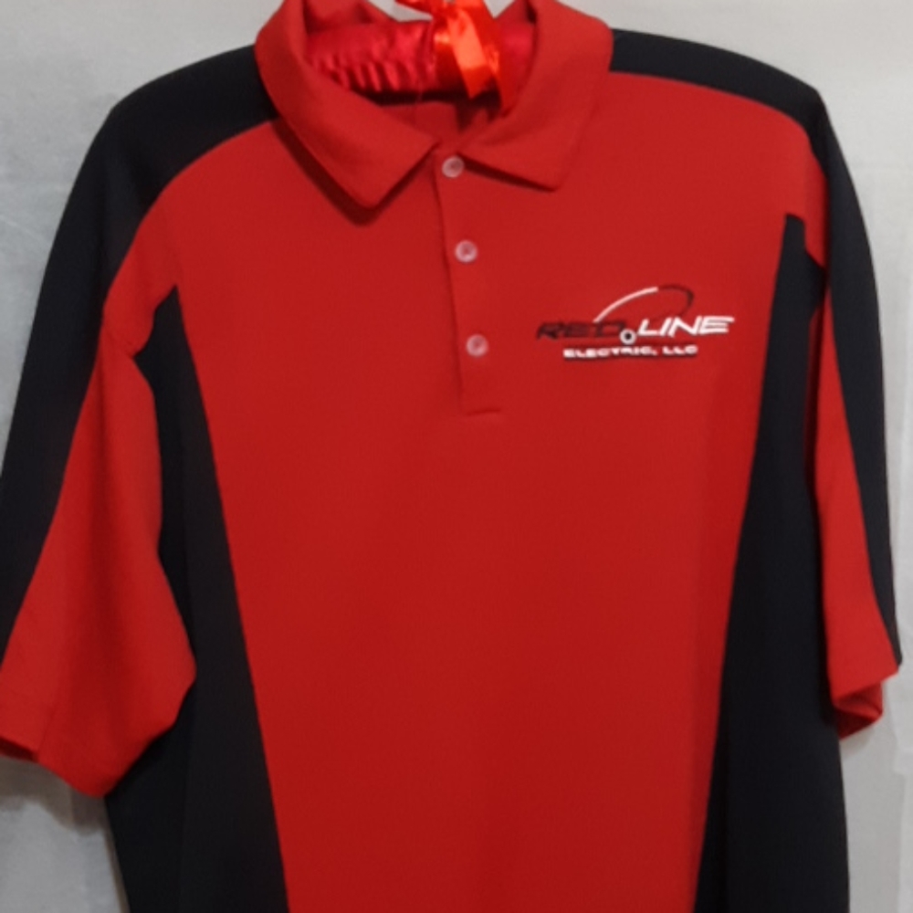 Mens Red NIKE Golf Shirt Sz XXL  Athletic Red Black Polo Collared Short sleeve